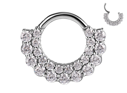 Кольцо-кликер из кобальт-хрома Двойной ряд 1.2 мм (16 G)